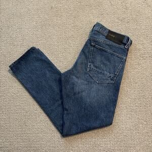 G-Star RAW 3301 Low Tapered Straight Jeans Mens 32/30 Blue Denim Button Fly